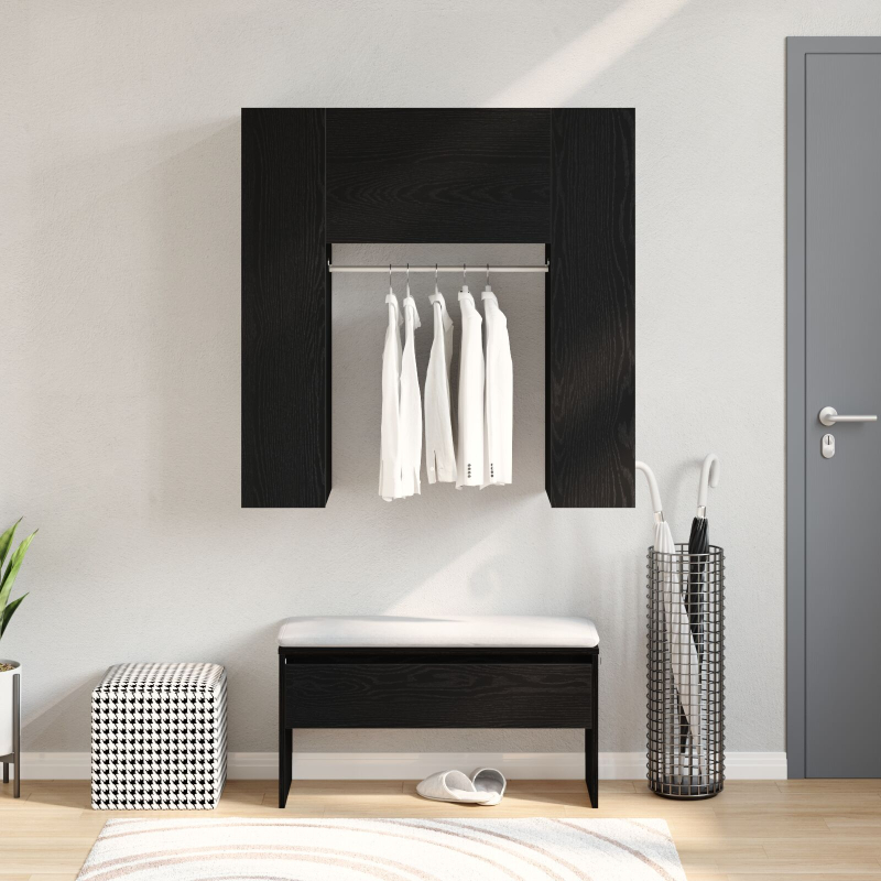 Flurenschrank Schwarz Eiche 97,5x37x99 cm Holzwerkstoff
