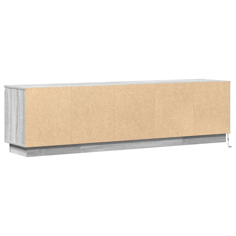 TV Schrank mit LED Grau Sonoma 180x38x49 cm Holzwerkstoff