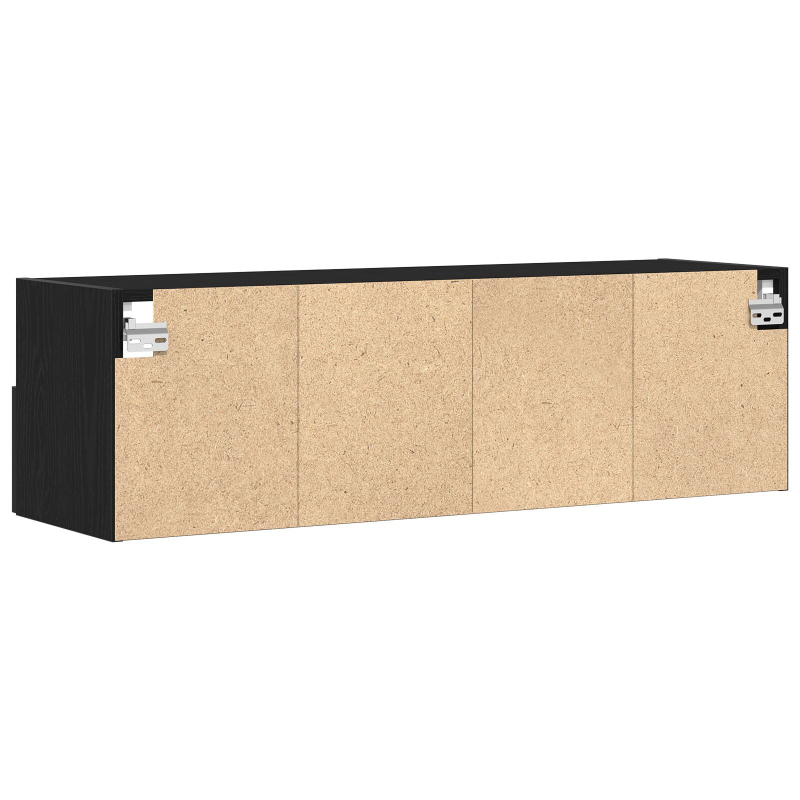 TV-Wandregal Schwarz Eiche 100x30x30 cm Holzwerkstoff
