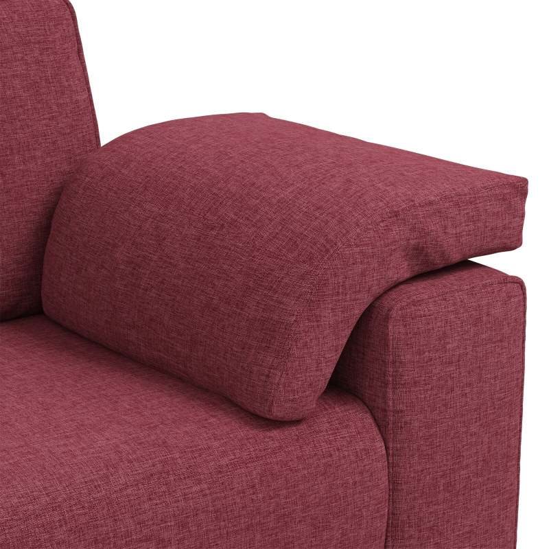 3-Sitzer Sofa in Weinrot, 178 cm, aus Stoff
