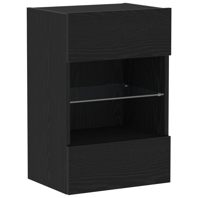 LED TV-Schrank 2 Stück Schwarz Eiche 40x30x60,5cm Werkstoff