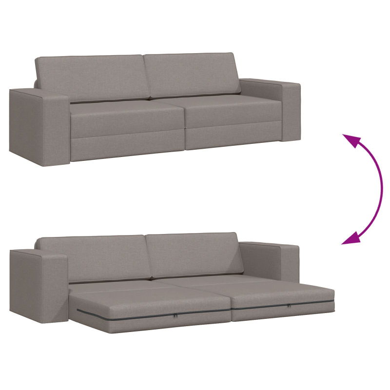 Boden Sofa Bett 2-in-1 Taupe 245x150x60.5 cm Stoff