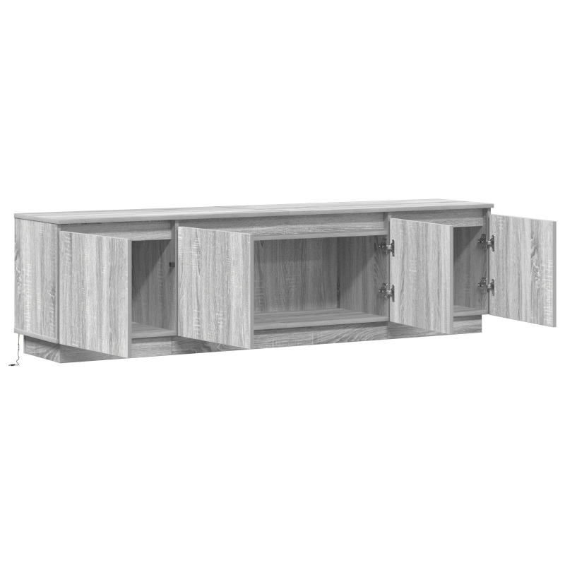 TV Schrank mit LED Grau Sonoma 180x38x49 cm Holzwerkstoff