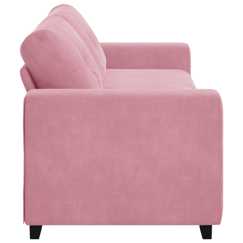 3-Sitzer Sofa in Rosa, 180 cm, aus Samt