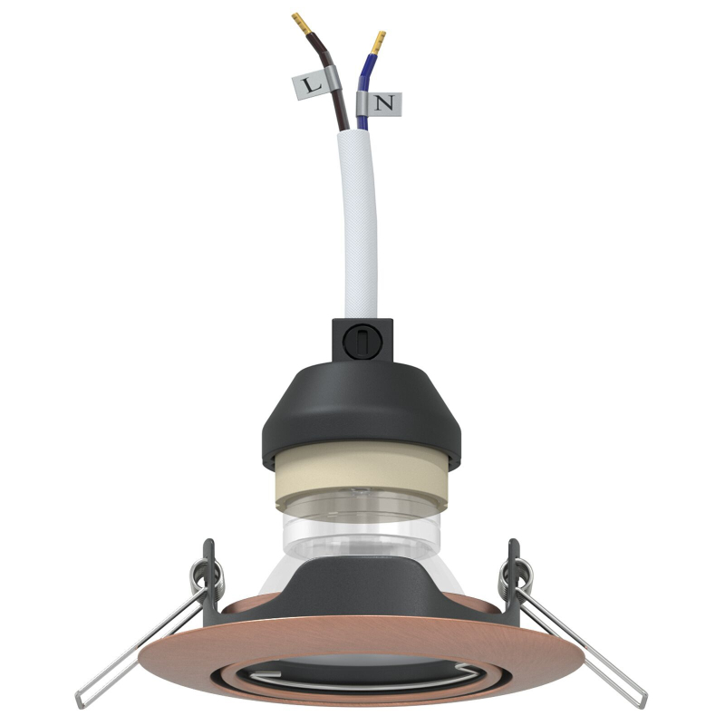 Eingebaute Spotlights 12 Stück Rund GU10 Kupfer Ø90 mm Stahl