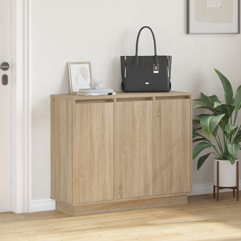 Sideboard mit LED Sonoma Eiche 90x32x75 cm Ingenieuholz