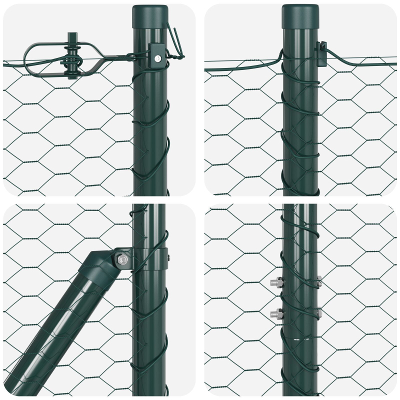 Zaunset Set aus 2 Grün Metall 25 x 1,5 m Langlebig Zaunset