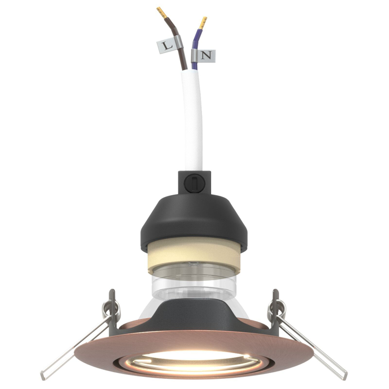 Eingebaute Spotlights 12 Stück Rund GU10 Kupfer Ø90 mm Stahl