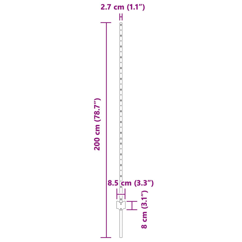 Zaunpfosten 22 Stück U-Profil Grün 200 cm Stahl