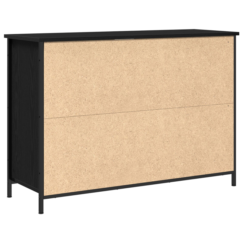Sideboard Schwarze Eiche 100x35x70 cm Holzwerkstoff und Stahl