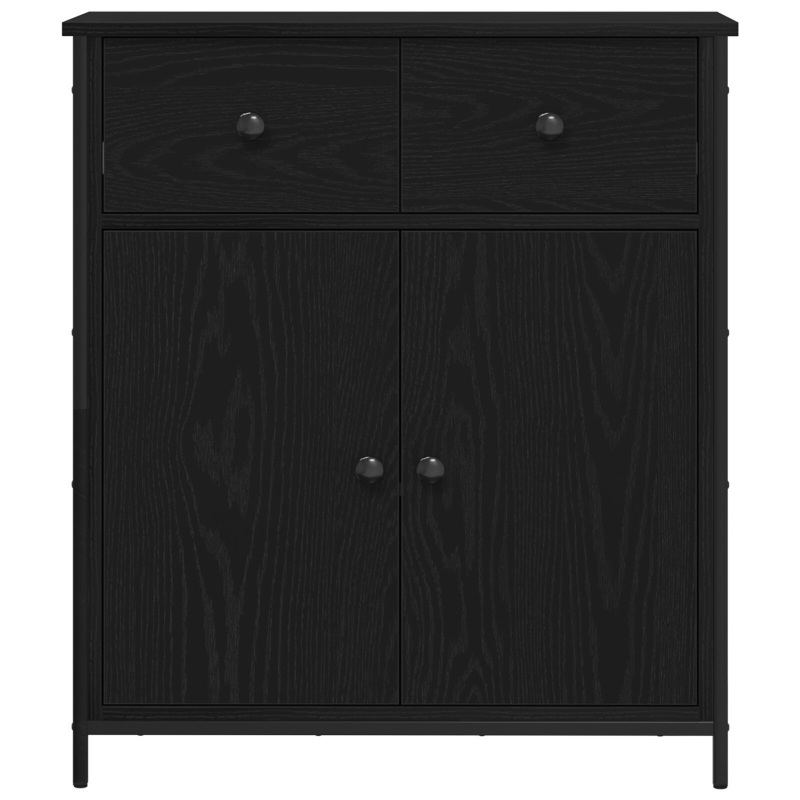 Sideboard Schwarze Eiche 70x30x80 cm Holzwerkstoff und Stahl