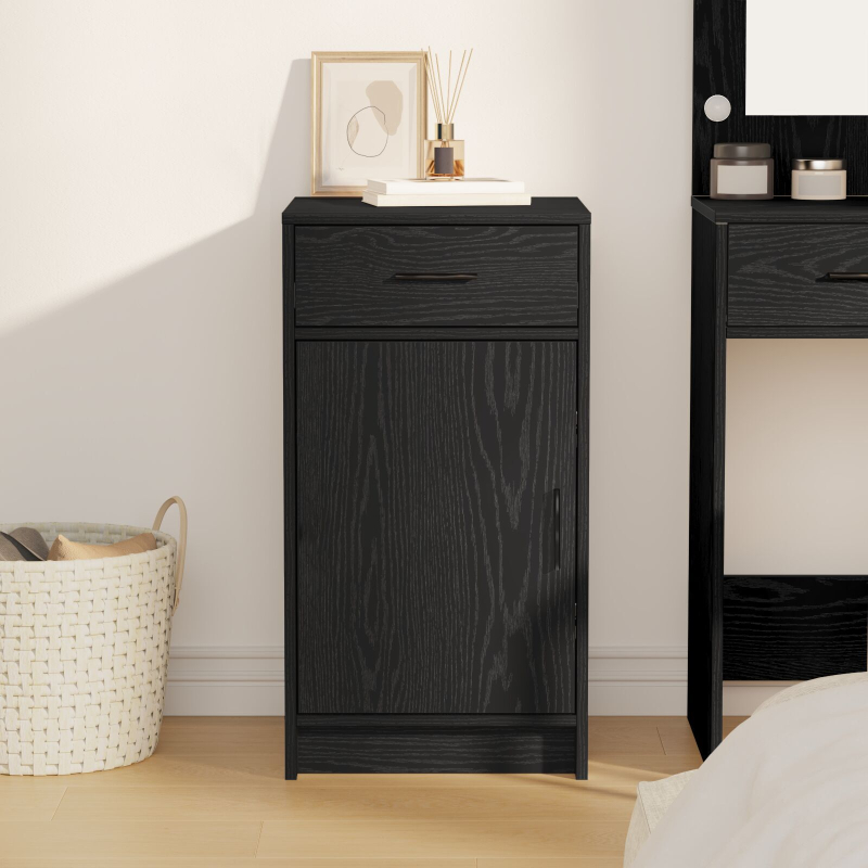 Sideboard Schwarz Eiche 40x41x75 cm Holzwerkstoff