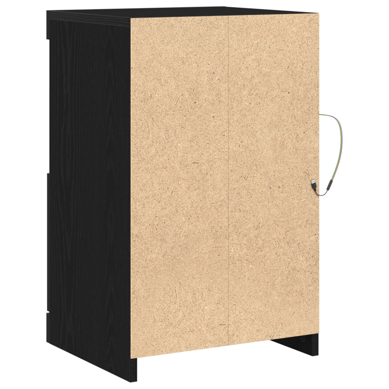 Sideboard mit LED-Lichtern Schwarze Eiche 41x37x67 cm