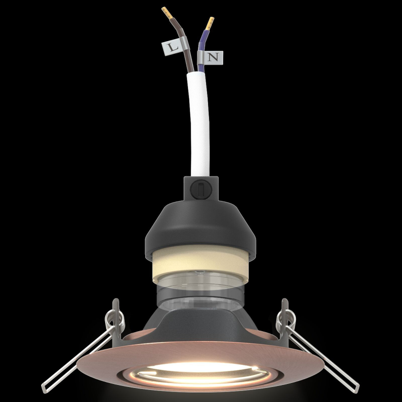 Einbau-Spotlights 6 Stück Rund GU10 Kupfer Ø90 mm Stahl