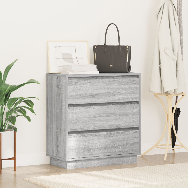 Nachttisch mit LED Grau Sonoma 71x34,5x75 cm MDF
