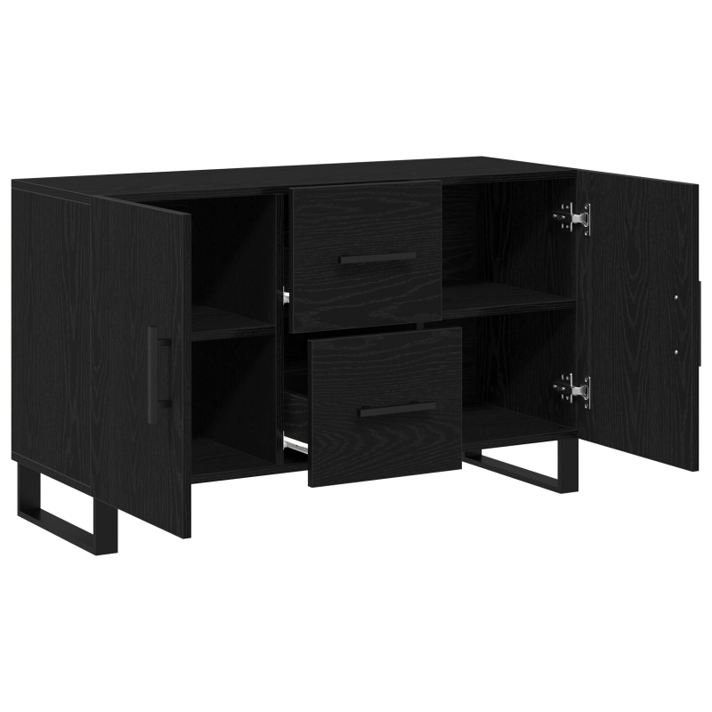 Sideboard Schwarz Eiche 100x36x60 cm Holzwerkstoff