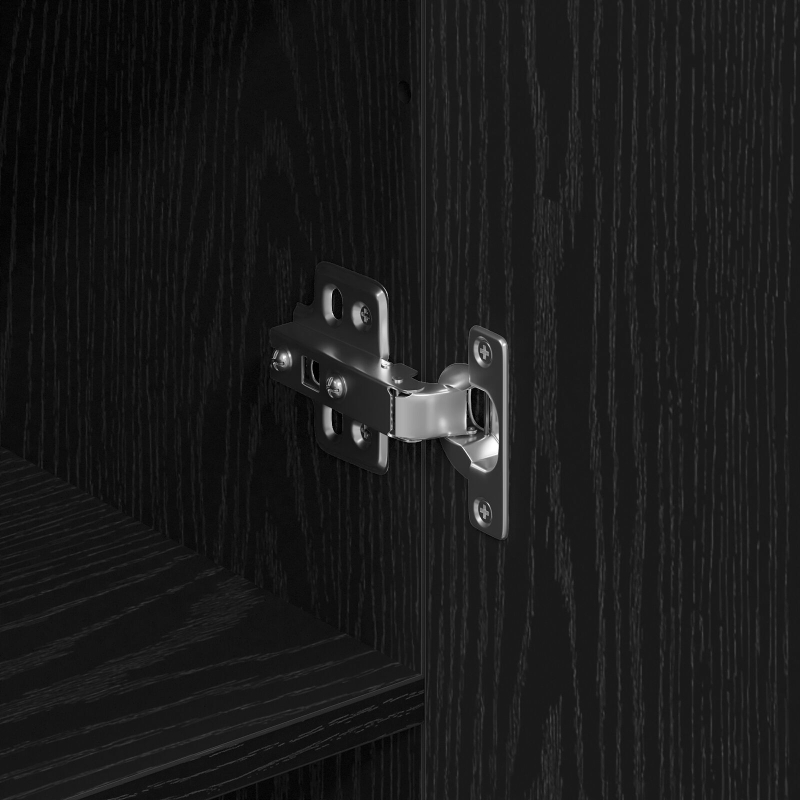 Sideboard Schwarz Eiche 69,5x34x90 cm Engineered Wood