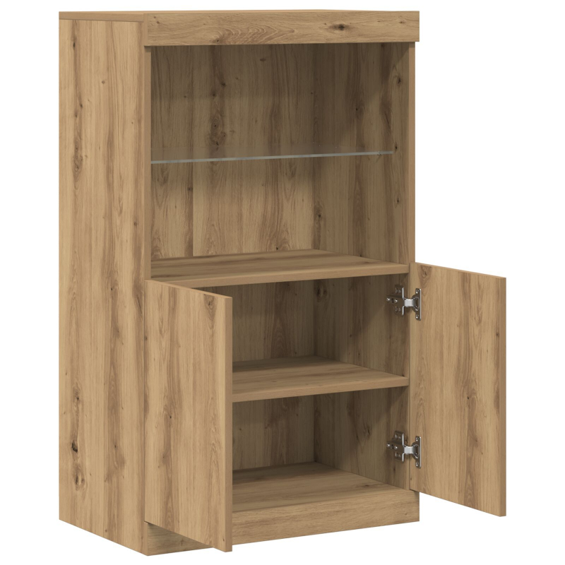 Sideboard mit LED-Lichtern Artisan Eiche 60x37x100 cm