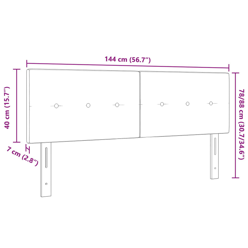 Kopfteil mit Knopfheftung Dunkelgrün 140 cm Samt