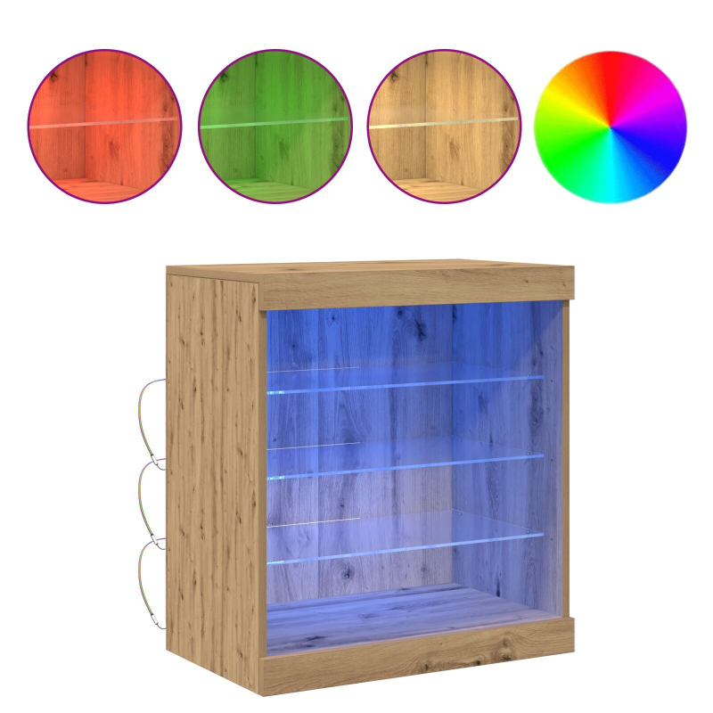 Sideboard mit LED-Lichtern Artisan Eiche 60,5x37x67 cm