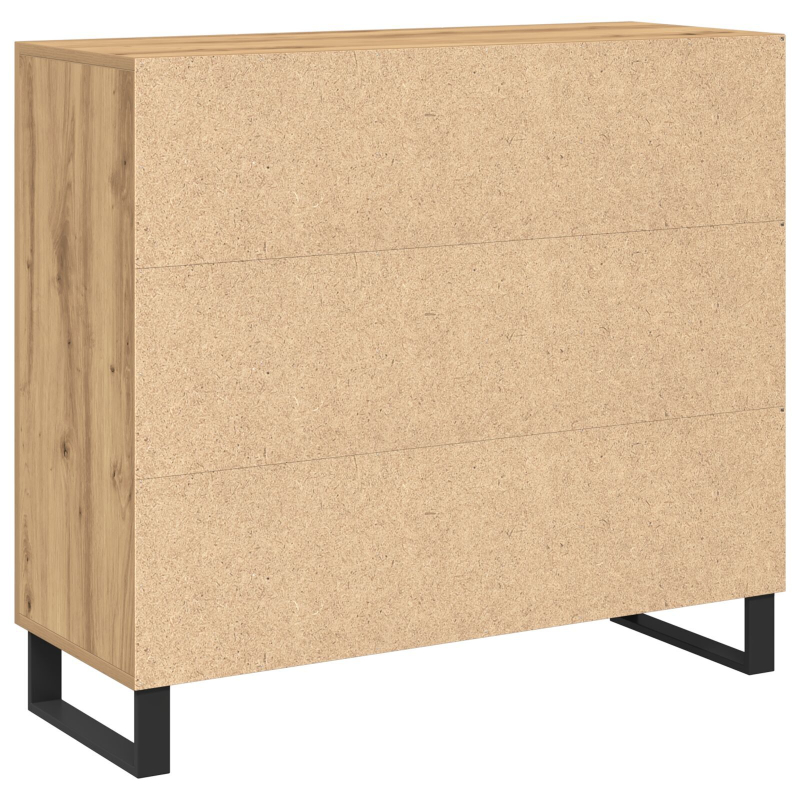 Sideboard mit 3 Türen Artisan Eiche 90x34x80 cm Holzwerkstoff