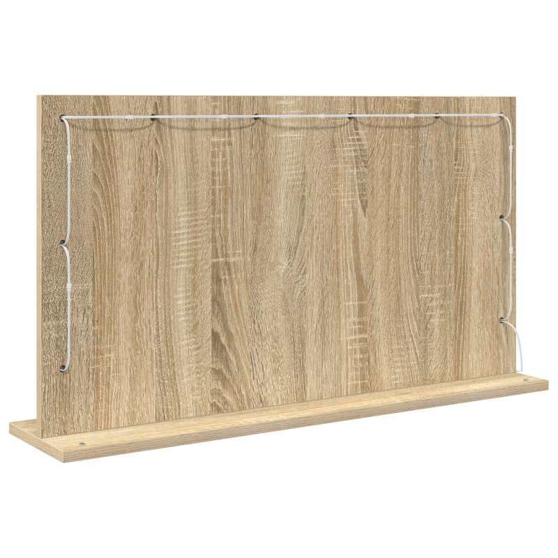 Kosmetikspiegel Sonoma Eiche Holzwerkstoff, Glas 80 x 45 x 18 cm