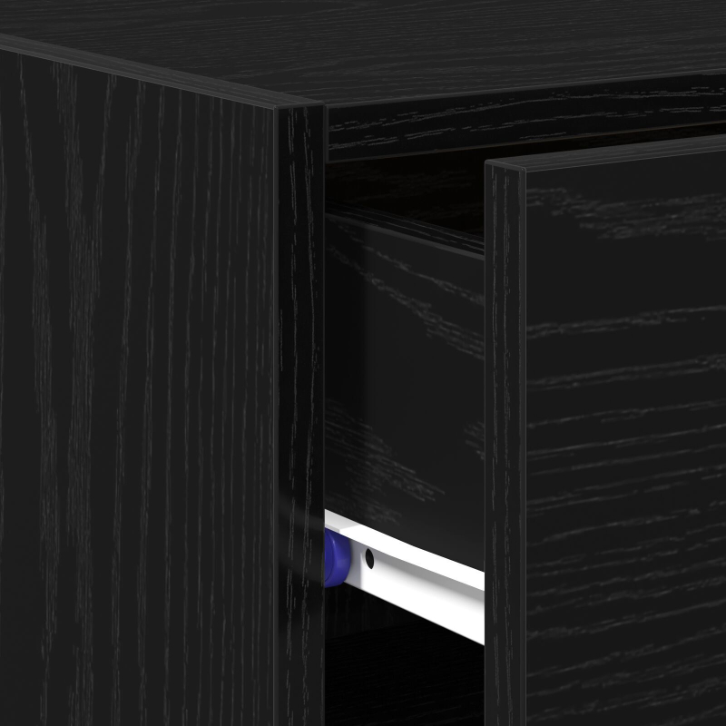 Sideboard Schwarz Eiche 30x42,5x93 cm aus Holzwerkstoff