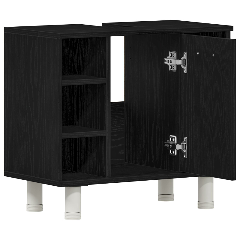 Badezimmer Schrank Schwarz Eiche 60x32x54 cm Ingenieuholz