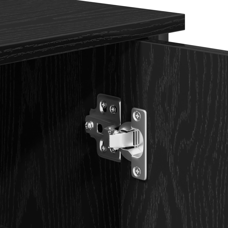 Sideboard Schwarze Eiche 100x35x70 cm Holzwerkstoff und Stahl