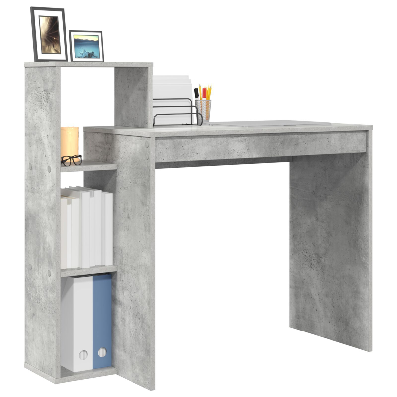Schreibtisch Grau-betoniert Laminat, Holzwerkstoff Standard