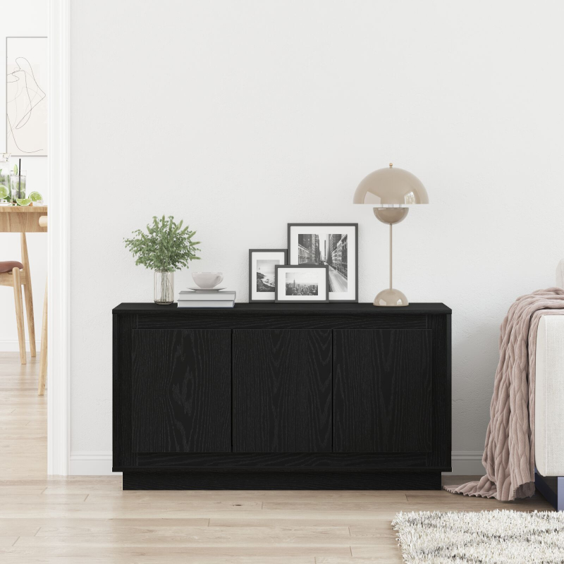 Sideboard Schwarz Eiche 102x35x55 cm Ingenieurholz