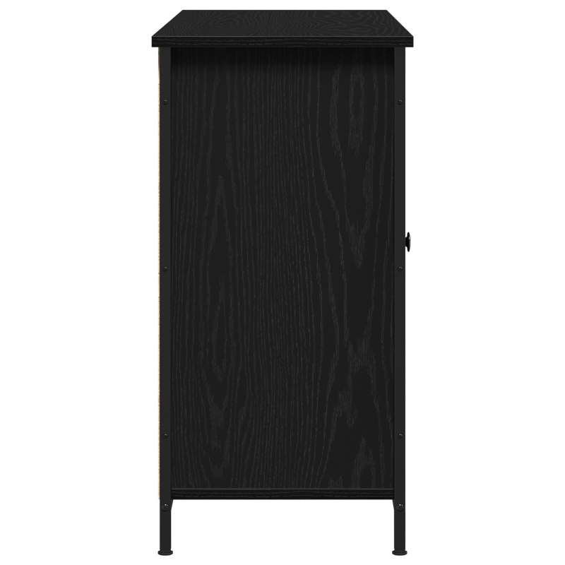 Sideboard Schwarze Eiche 100x35x70 cm Holzwerkstoff und Stahl