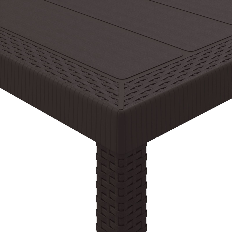 Gartentisch Braun 200x100x73 cm Poly Rattan