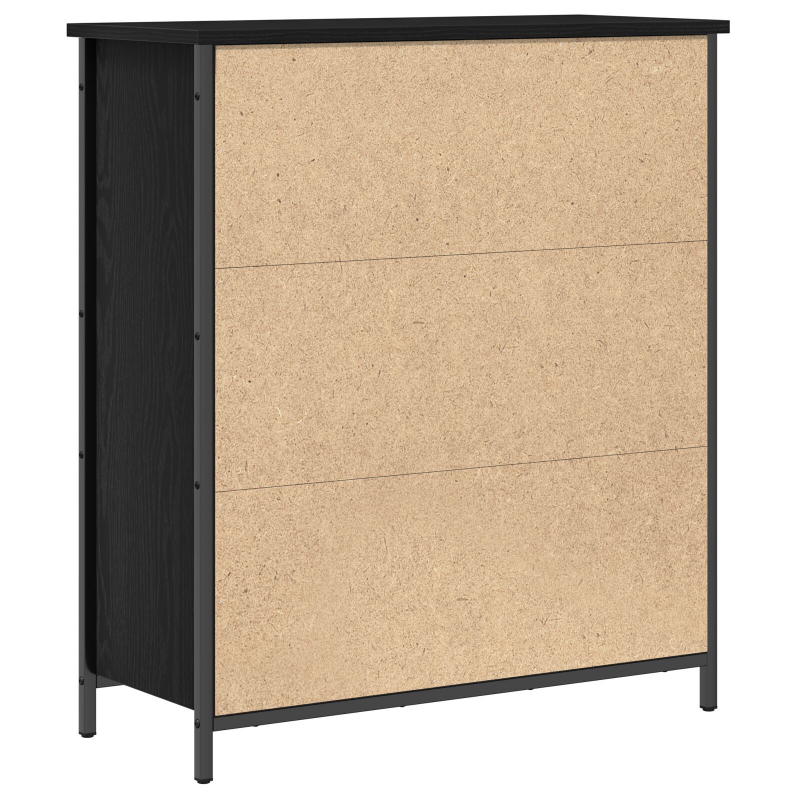 Sideboard Schwarze Eiche 70x30x80 cm Holzwerkstoff und Stahl