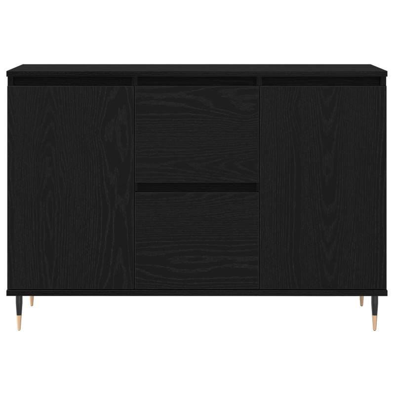 Sideboard mit Türen & Schubladen Schwarz Eiche 101,5x35x70 cm