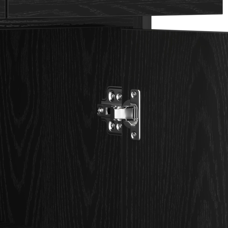 Sideboard Schwarze Eiche 70x30x80 cm Holzwerkstoff und Stahl