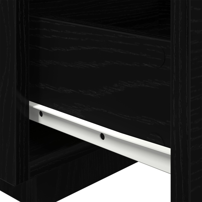 Nachttische mit LED-Lichtern 2 Stück Schwarz Eichenholz 40x39x37 cm