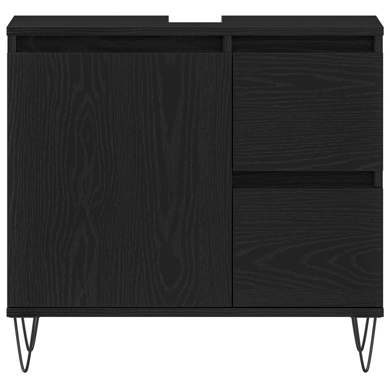 Waschbeckenunterschrank Schwarz Eiche 65x33x60 cm Spanplatte