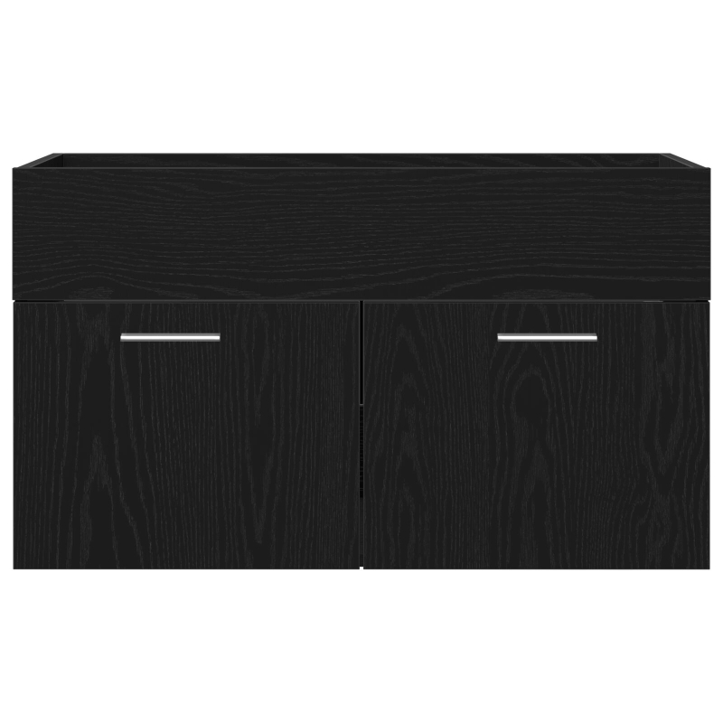 Waschbecken-Schränkchen mit integriertem Becken Schwarze Eiche Holzwerkstoff