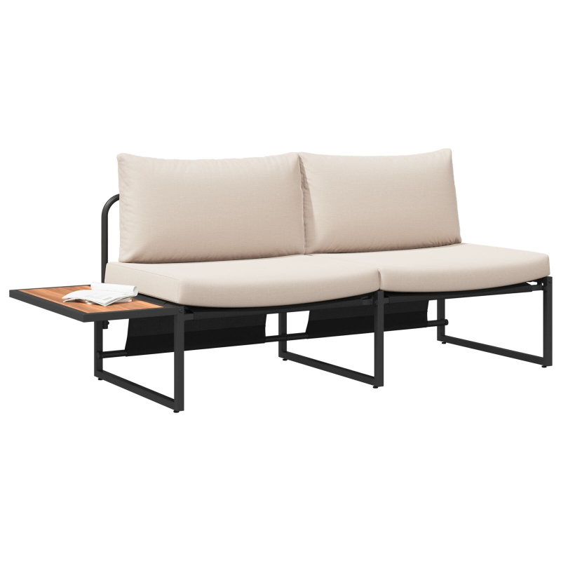 2-Sitzer Garten-Sofa mit Taupe-Kissen