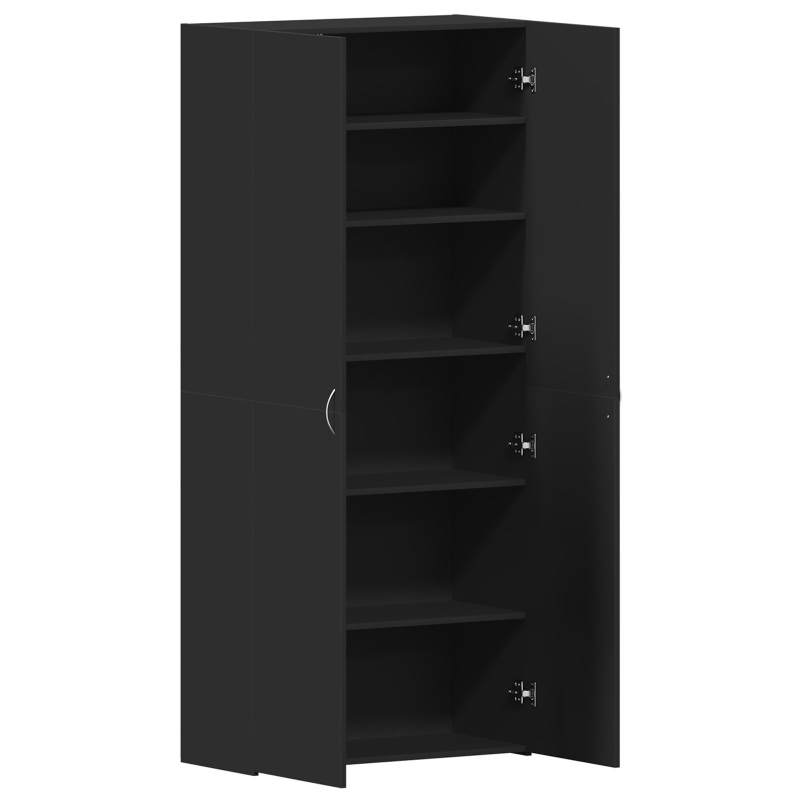 Schuhschrank Schwarz 80x35,5x180 cm Holzwerkstoff
