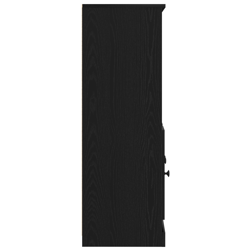 Highboard Schwarz Eiche 132x35,5x103,5 cm Holzwerkstoff