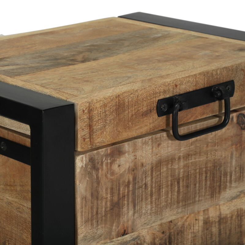 Lagertruhen 40x30x30cm aus massivem Mango-Holz und Metall