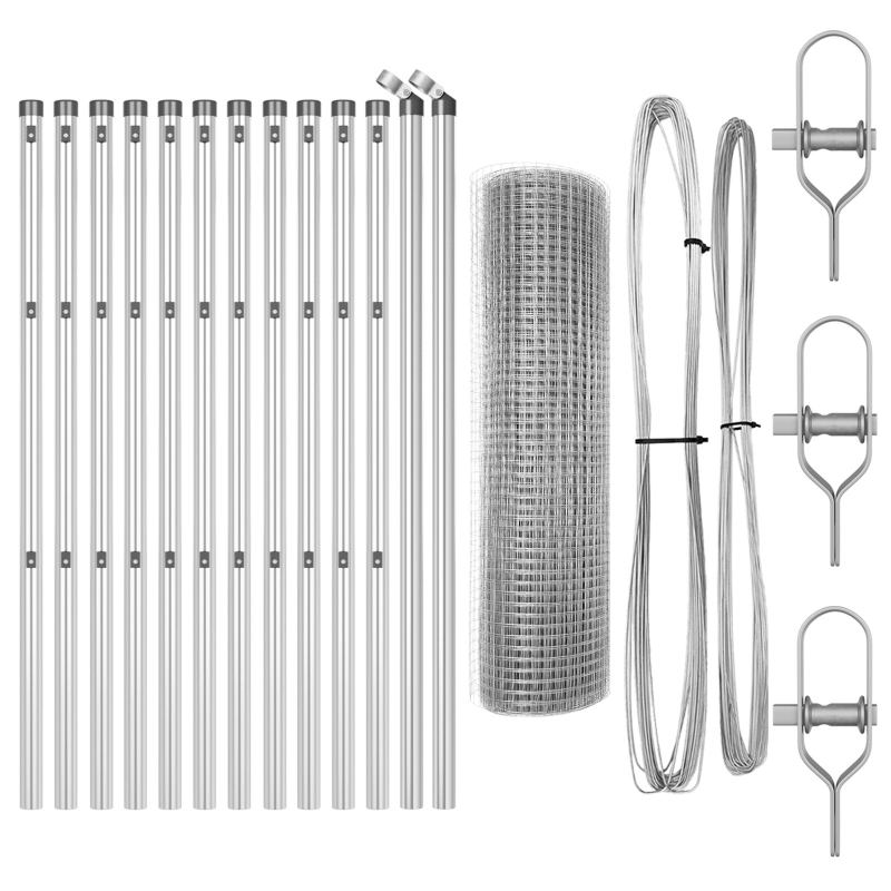Schutzzaun mit 13 Pfosten 0.6x25 m aus verzinktem Stahl