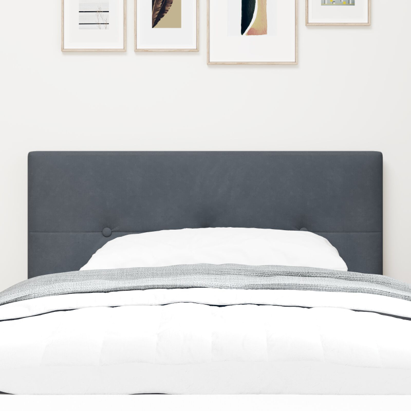 Kopfteil mit Knopfheftung Dunkelgrau 80 cm Samt
