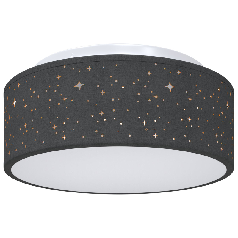 Deckenleuchten mit sternenähnlichem Lampenschirm Schwarz Ø 30 cm Stoff E27