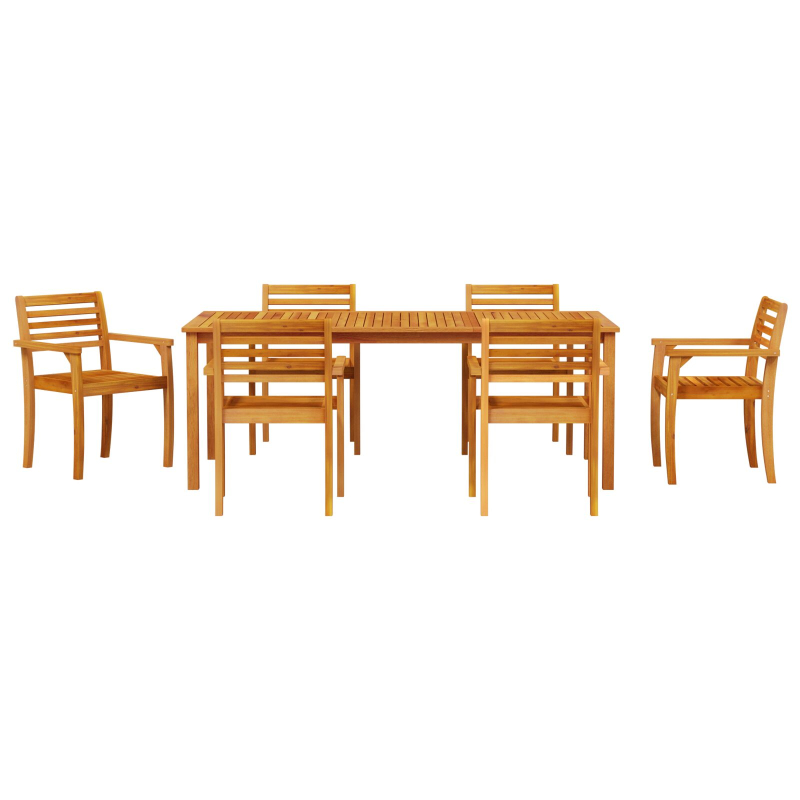 9-teiliges Garten-Esszimmer-Set aus massivem Akazienholz