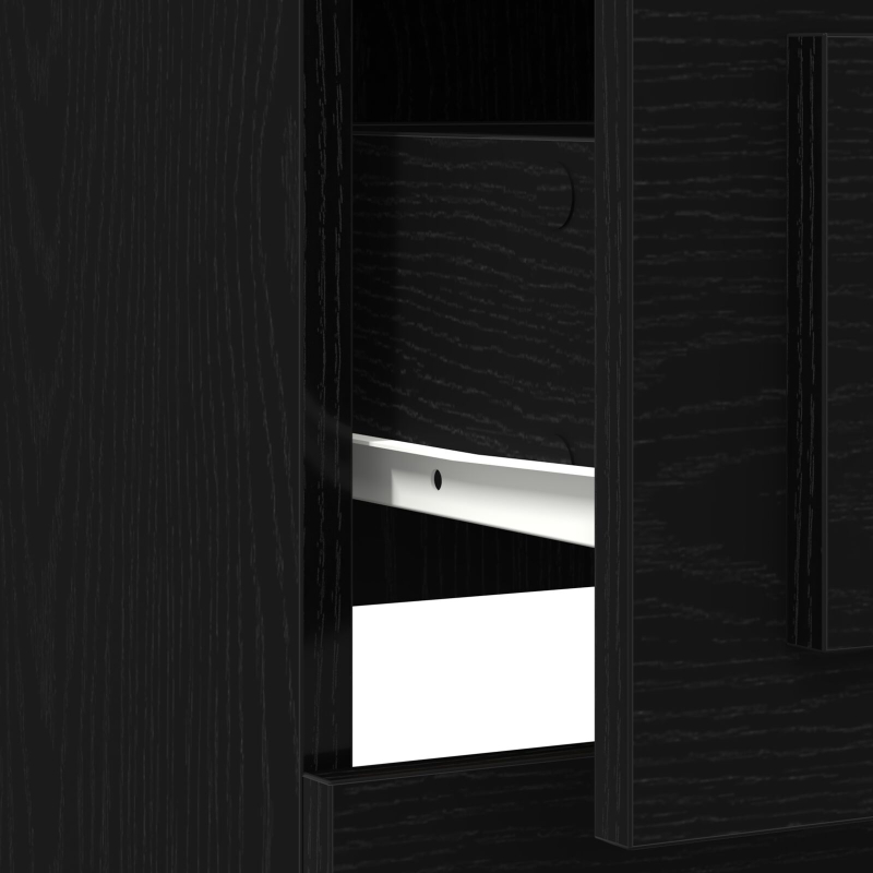 Highboard Schwarz Eiche 36x35,5x103,5 cm Holzwerkstoff