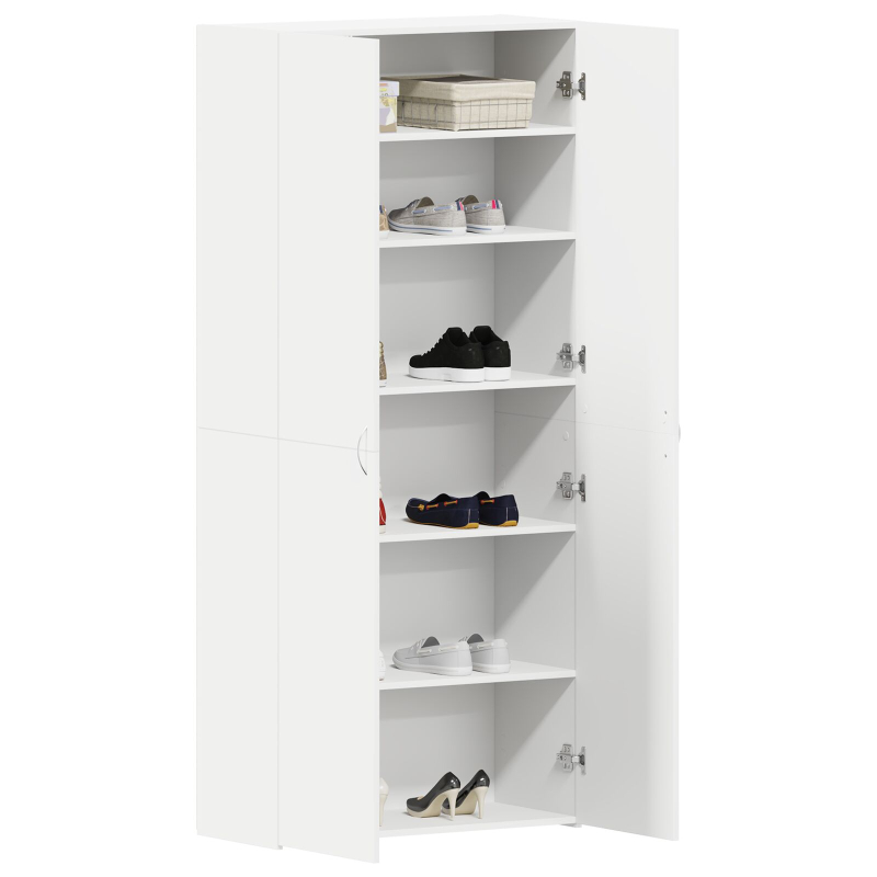 Schuhschrank Weiß 80x35.5x180 cm Holzwerkstoff