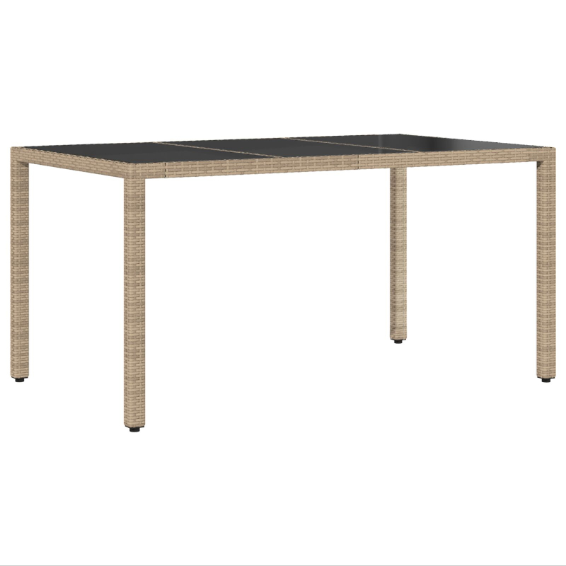 5-teilige Garten-Essgruppe mit Kissen Beige Poly Rattan